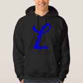 Letter L Alphabet Large Blue Graphic Initial パーカ (正面)