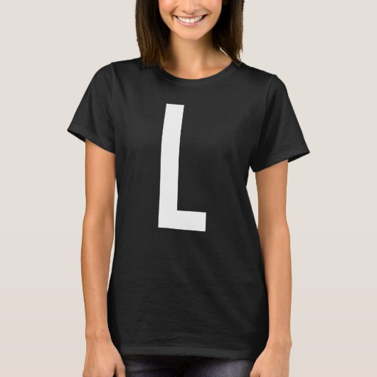 LETTER L ALPHABET MONOGRAM INITIAL Tシャツ (正面)