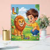 Letter L Alphabet Poster – L is for Lion  アクリルサイン (ウェディング)