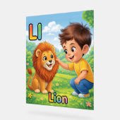 Letter L Alphabet Poster – L is for Lion  アクリルサイン (傾斜)