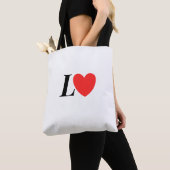 Letter L Heart - Valentine Initial Love Design トートバッグ (クローズアップ)