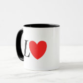 Letter L Heart - Valentine Initial Love Design マグカップ (正面左)