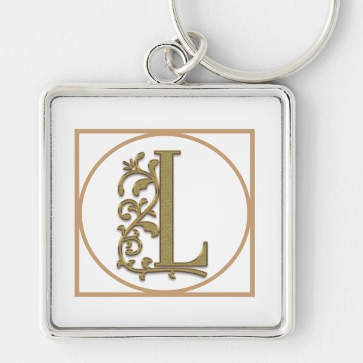 LETTER L MONOGRAM美しい結婚ホームギフト キーホルダー (正面)