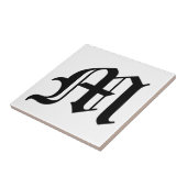 Letter M旧英語文字背景（白） タイル (側面)