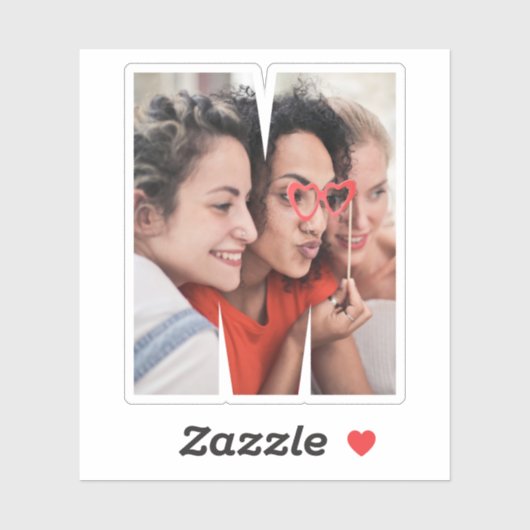 Letter M Alphabet & Photo Custom-Cut Vinyl Sticker シール (シート)