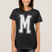 Letter M Capital Alphabet Initial Cheerleading Mon Tシャツ (正面)