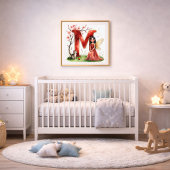 Letter M Cat Fairy Poster Feline Pet Alphabet Art ポスター