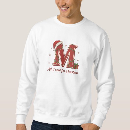 Letter M Christmas Monogram Design スウェットシャツ (正面)