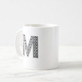 Letter M Initial Coffee Mug – Minimal Modern Style コーヒーマグカップ (正面左)