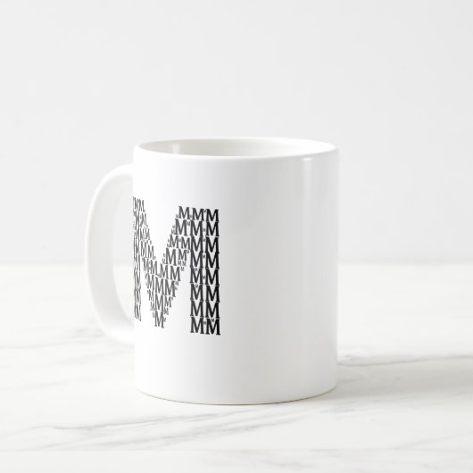 Letter M Initial Coffee Mug – Minimal Modern Style コーヒーマグカップ (正面左)