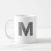 Letter M Initial Coffee Mug – Minimal Modern Style コーヒーマグカップ (左)