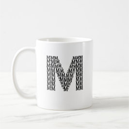Letter M Initial Coffee Mug – Minimal Modern Style コーヒーマグカップ