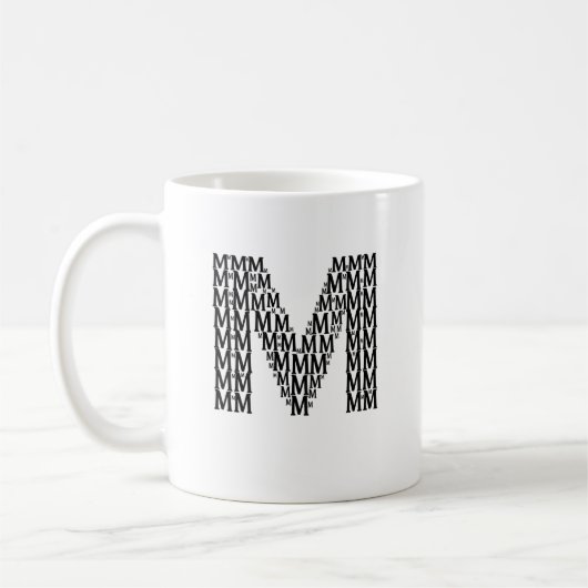 Letter M Initial Coffee Mug – Minimal Modern Style コーヒーマグカップ (左)