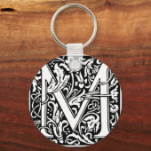 Letter M Medieval Monogram Vintage Initial キーホルダー (正面)