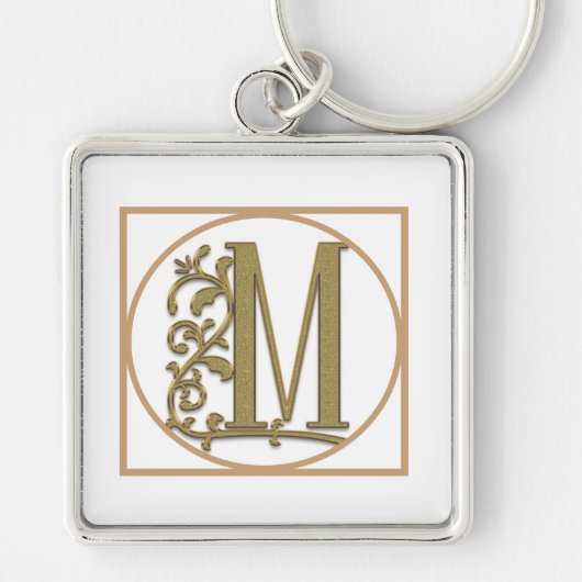 LETTER M MONOGRAM美しい結婚ホームギフト キーホルダー (正面)