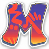 Letter M -  Night Sky シール (正面)