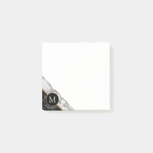 Letter Marbleパーソナライズされたデザインノートを投稿 ポストイット (正面)
