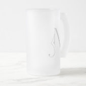 Letter Nスクロールタイポグラフィモノグラム フロストグラスビールジョッキ (正面右)