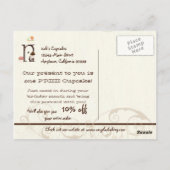 Letter Nハッピーバースデーカップケーキビジネスポストカード ポストカード (裏面)