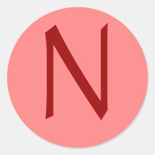 Letter Nバラワイン ラウンドシール