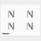 LETTER Nバーコード最初のイニシャルバーコードパターン 長方形シール (シート)