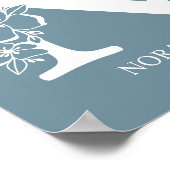 Letter Nフローラモノグラム名子供部屋 モダン ポスター (角)