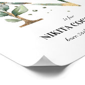 Letter N新生児モノグラム誕生プリント緑 ポスター (角)