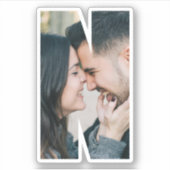 Letter N Alphabet & Photo Custom-Cut Vinyl Sticker シール (正面)