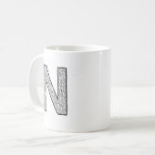 Letter N Initial Coffee Mug – Minimal Modern Style コーヒーマグカップ (正面左)