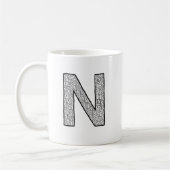 Letter N Initial Coffee Mug – Minimal Modern Style コーヒーマグカップ (左)