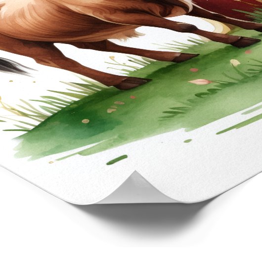 Letter N Ox Fairy Poster - Cherry Blossom Art ポスター (角)