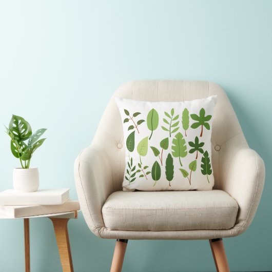 Letter Nature Green Design | Botanical Alphabet クッション (椅子)