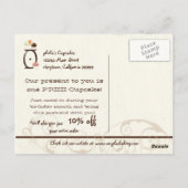 Letter Oハッピーバースデーカップケーキビジネスはがき ポストカード (裏面)