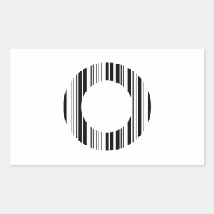 LETTER Oバーコード最初のイニシャルバーコードパターン 長方形シール
