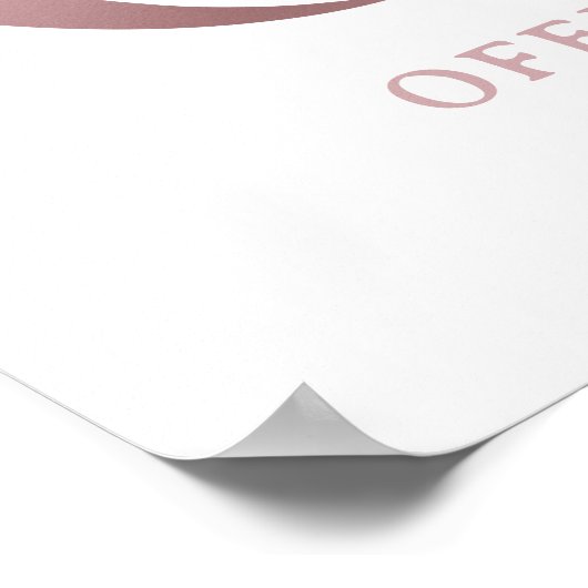 Letter Oモノグラムウォーターカラーバラ花模様子供部屋 ポスター (角)