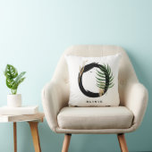 Letter Oモノグラムパーム葉トロピカル クッション (椅子)