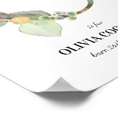 Letter O新生児モノグラム誕生プリントグリーナリー ポスター (角)