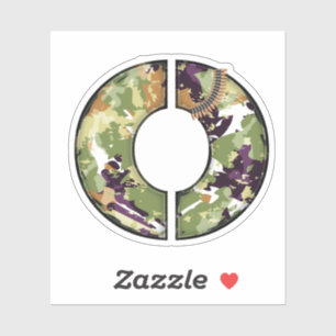 Letter O (軍隊迷彩テクスチャ) シール