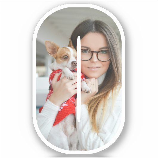 Letter O Alphabet & Photo Custom-Cut Vinyl Sticker シール (正面)