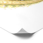 Letter O Gold Spring Nature Monogram Owl Kids ポスター (角)