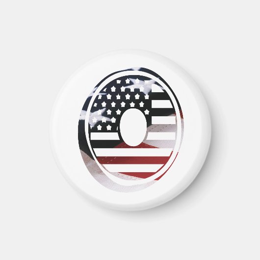 Letter O MonogramイニシャルUSA マグネット (正面)