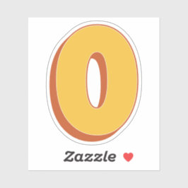 Letter O Monogram, Bold 3D Type Font Initial  シール