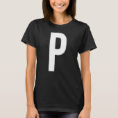 LETTER P ALPHABET MONOGRAM INITIAL Tシャツ (正面)
