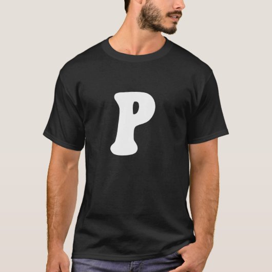 Letter P Capital Alphabet Team Groups Costume Matc Tシャツ (正面)