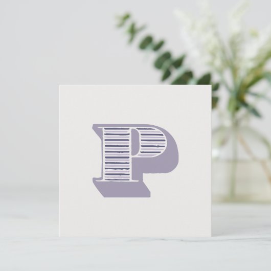 Letter "P" Monogram 招待状 (スタンド正面)