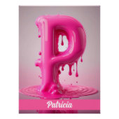 Letter P, Monogram P  - Customizable Name Poster  ポスター (正面)