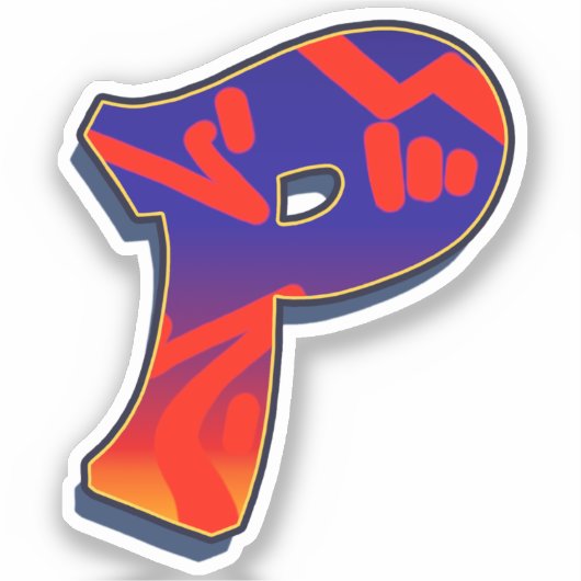 Letter P -  Night Sky シール (正面)