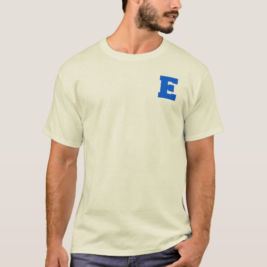 Letter Pride E Blue.png Tシャツ (正面)