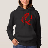 Letter Q Alphabet Large Red Graphic Initial パーカ (正面)