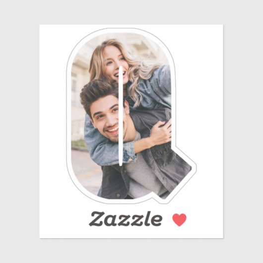 Letter Q Alphabet & Photo Custom-Cut Vinyl Sticker シール (シート)